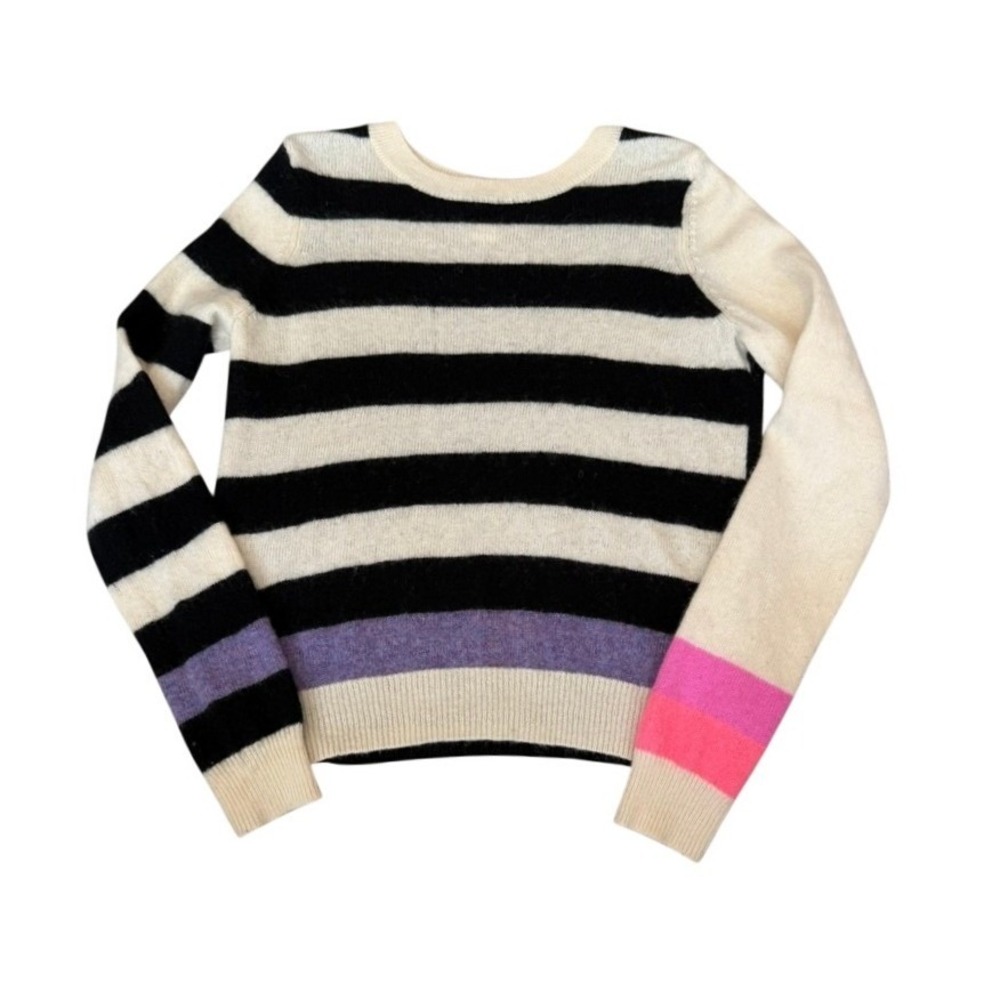 Bold Stripes Colorful Cashmere/Wool Long Sleeve‎ Crew Sweater Kids Size 8